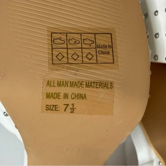 SHEIN Patent PU Studded Sole Open Toe Heeled Sandals Size 7.5 - Picture 7 of 7